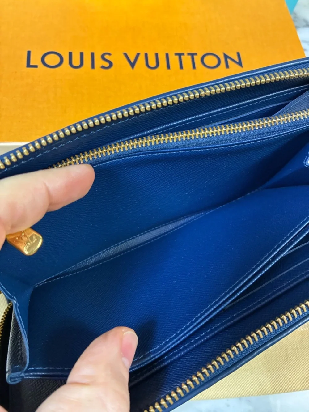 Louis Vuitton Blue Denim Monogram Long Zippy Wallet - Excellent Pre-Loved EUC - Picture 9 of 16